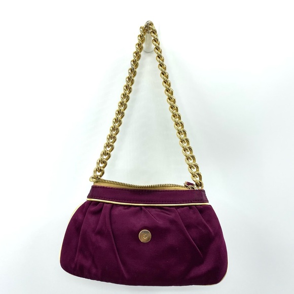 Nine West Chain Link ‘Deep Plum/Gold’ Mini Purse - Picture 9 of 12